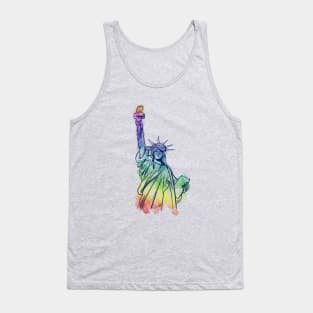 Rainbow Lady Liberty Pride Art Tank Top